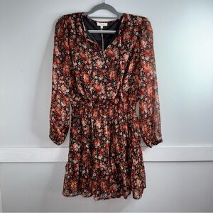 Easel Multicolor Floral Long Sleeve Dress